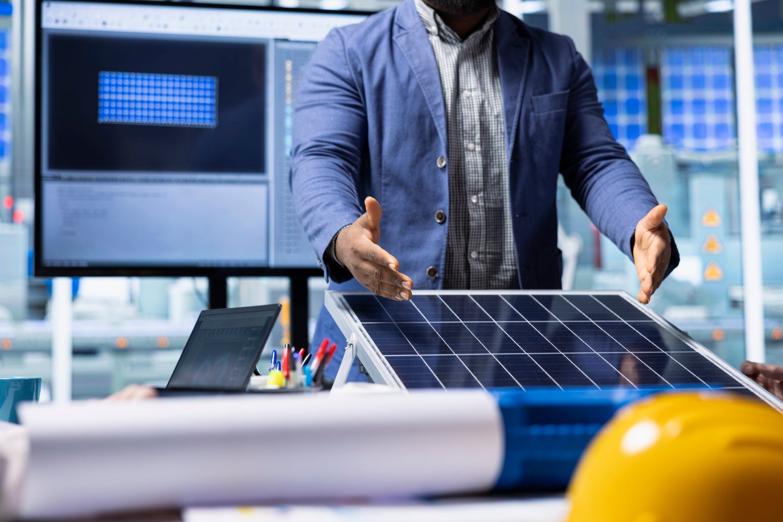 solar panel testing setup